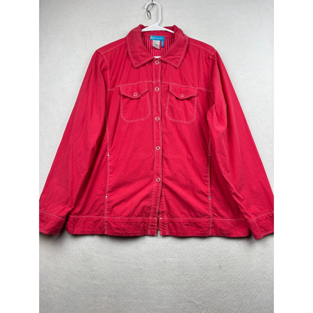 Fresh Produce Cotton Shirt Womens XL Cinched Back Coastal Casual‎